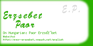 erzsebet paor business card